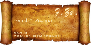 Forró Zsanna névjegykártya